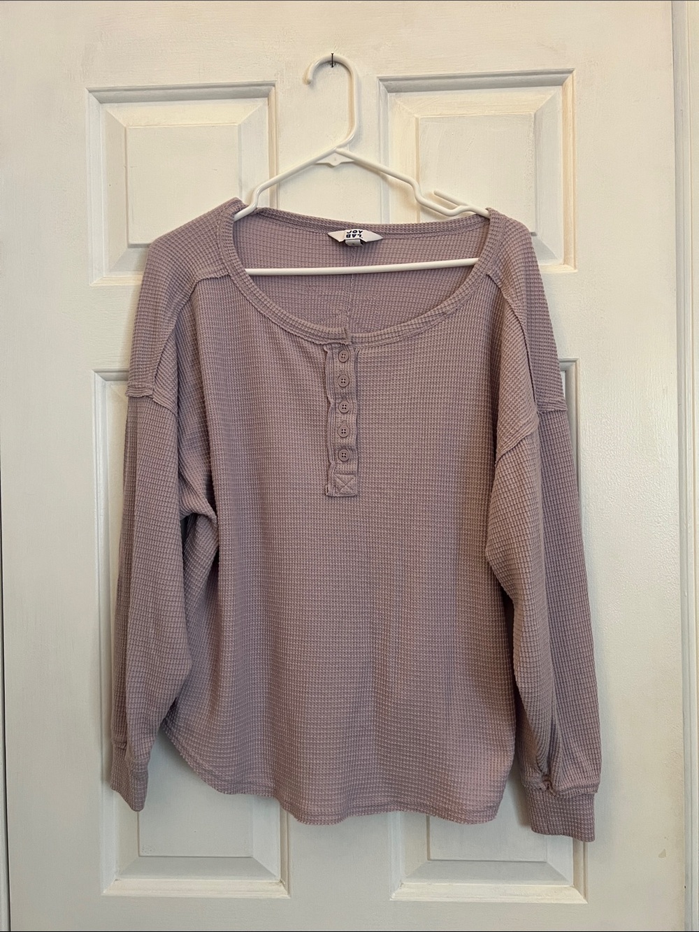 Joy Lab Waffle Knit Henley Top